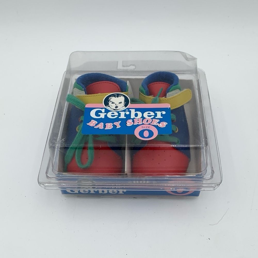 Vintage Gerber Baby Shoes Size 0 | Deadstock New in Package | Infant Newborn